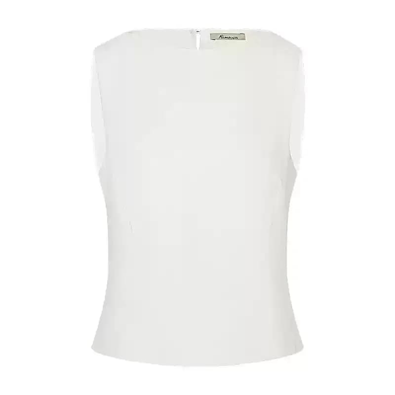 AEL Women O Neck Pullover Blouse Elegant Sleeveless Slim Vest Summer Solid Color Casual Female Tops