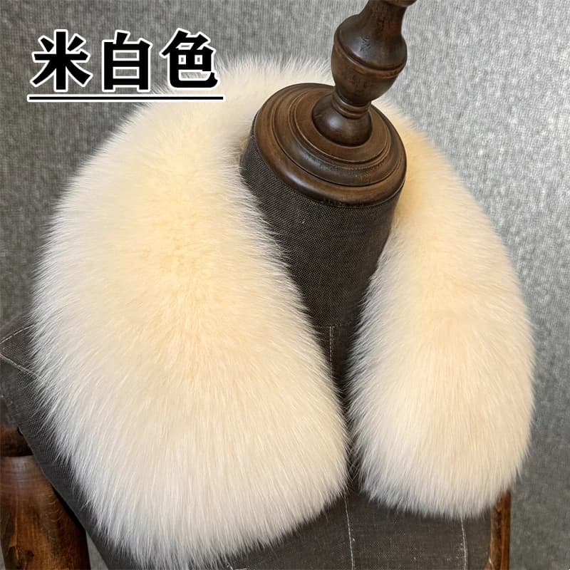 Col en fourrure de renard naturelle, col carré amovible en vraie fourrure pour manteau, accessoire d