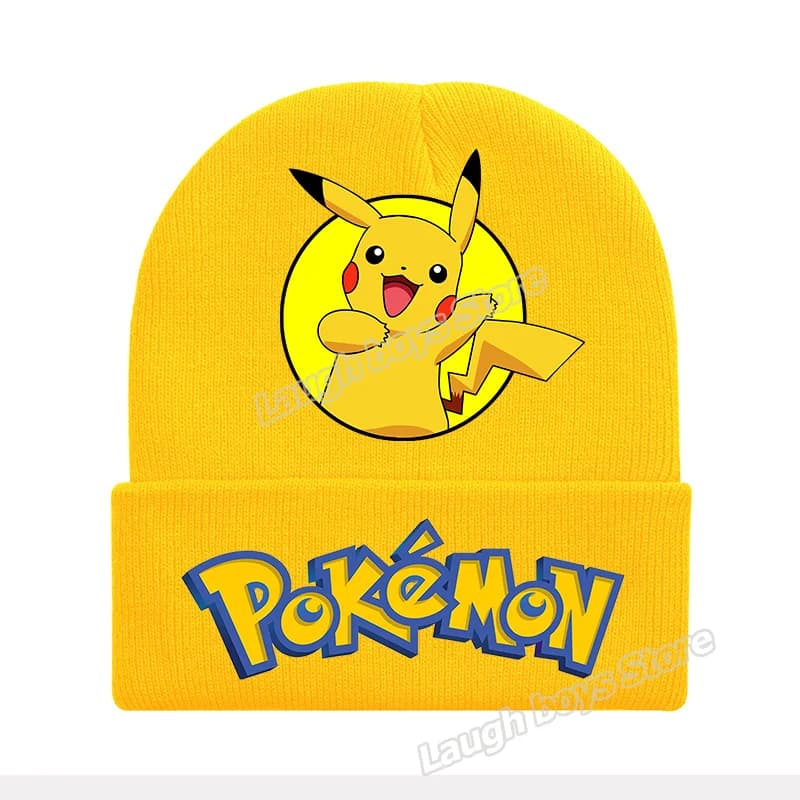 Pikachu laine chapeau couvre-chef Pokemon Figure hiver tricoté casquette dessin animé Skullies bonne