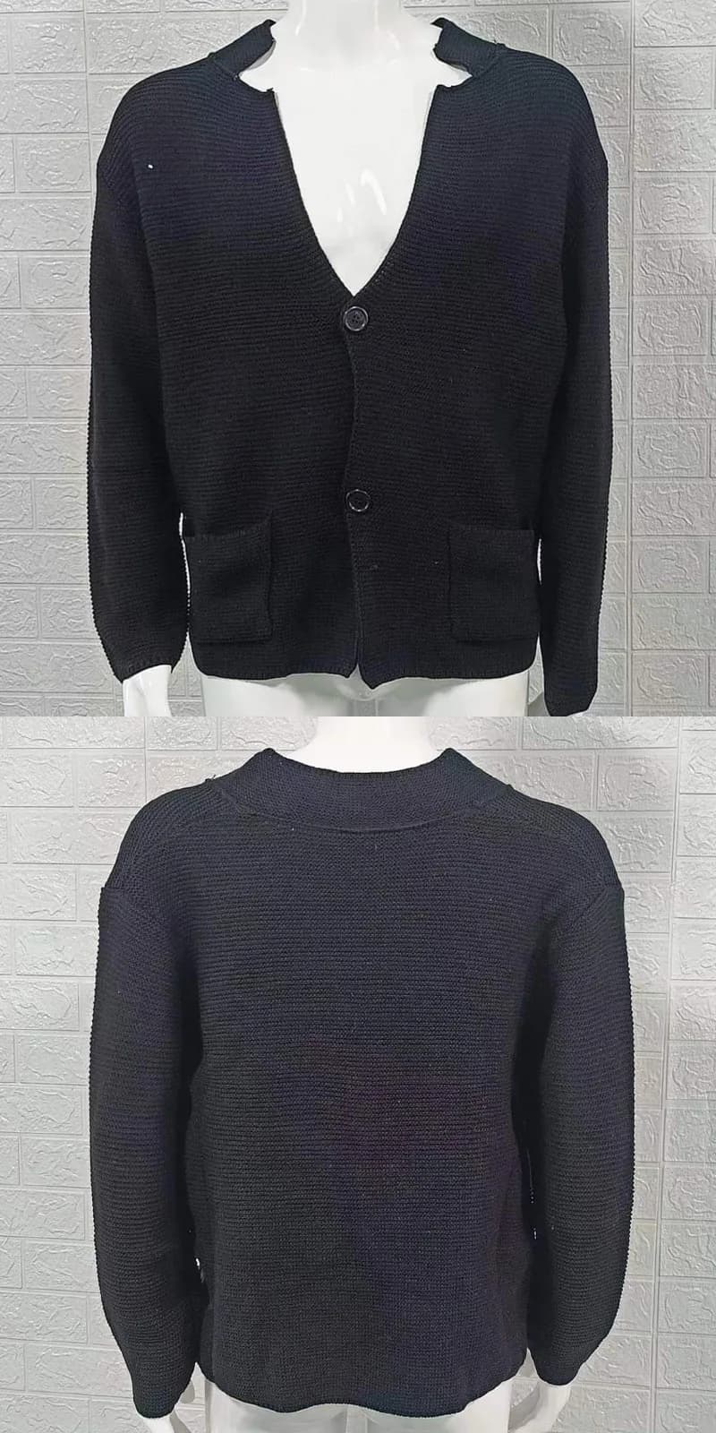 Cardigans tricotés pour hommes, couleur unie, simple boutonnage, col rabattu, vestes d'hiver, mantea