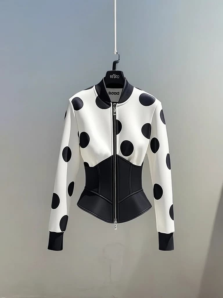 Sweat-shirt blanc à pois, Unique, beau tempérament, haut à la mode pour femmes, 2025