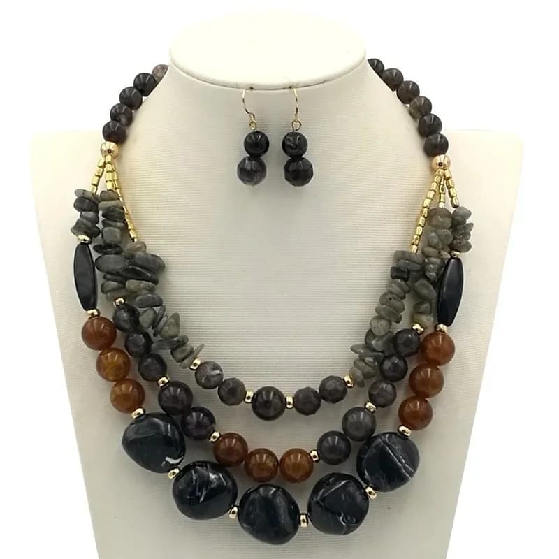 Collier épais coloré pour femmes, bijoux fantaisie, Bracelet africain Bohe, accessoires en pierre na