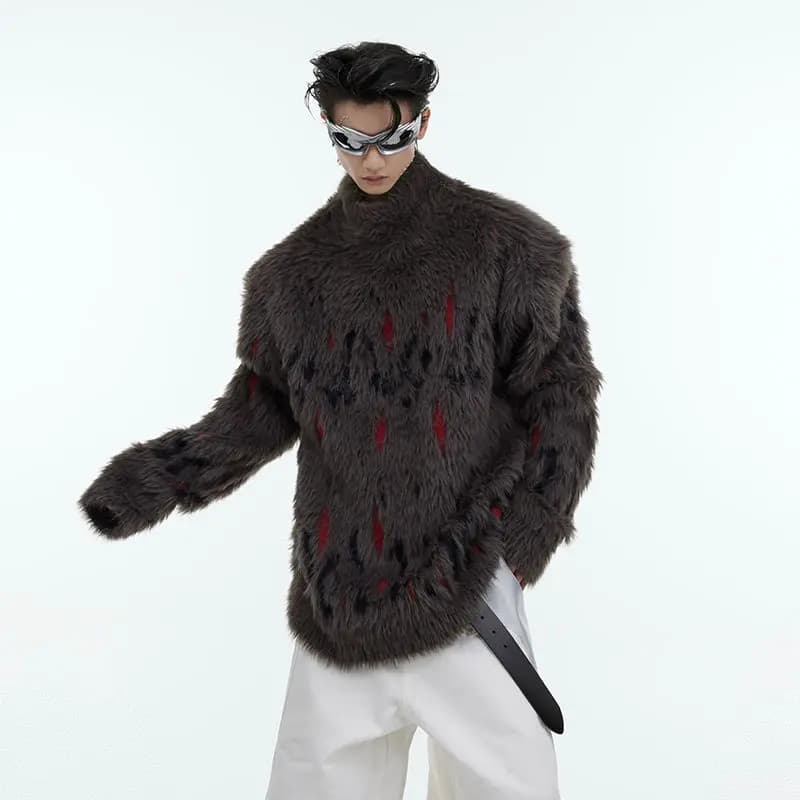 Nouvelle mode fourrure de vison demi-col haut chandails pour hommes et femmes automne/hiver nouveau 