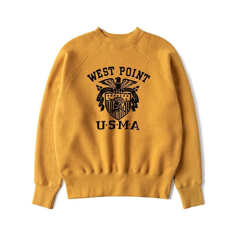 Sweat-shirt à manches raglan graphique USMA, pull Vintage court en coton brossé pour hommes, Non Sto