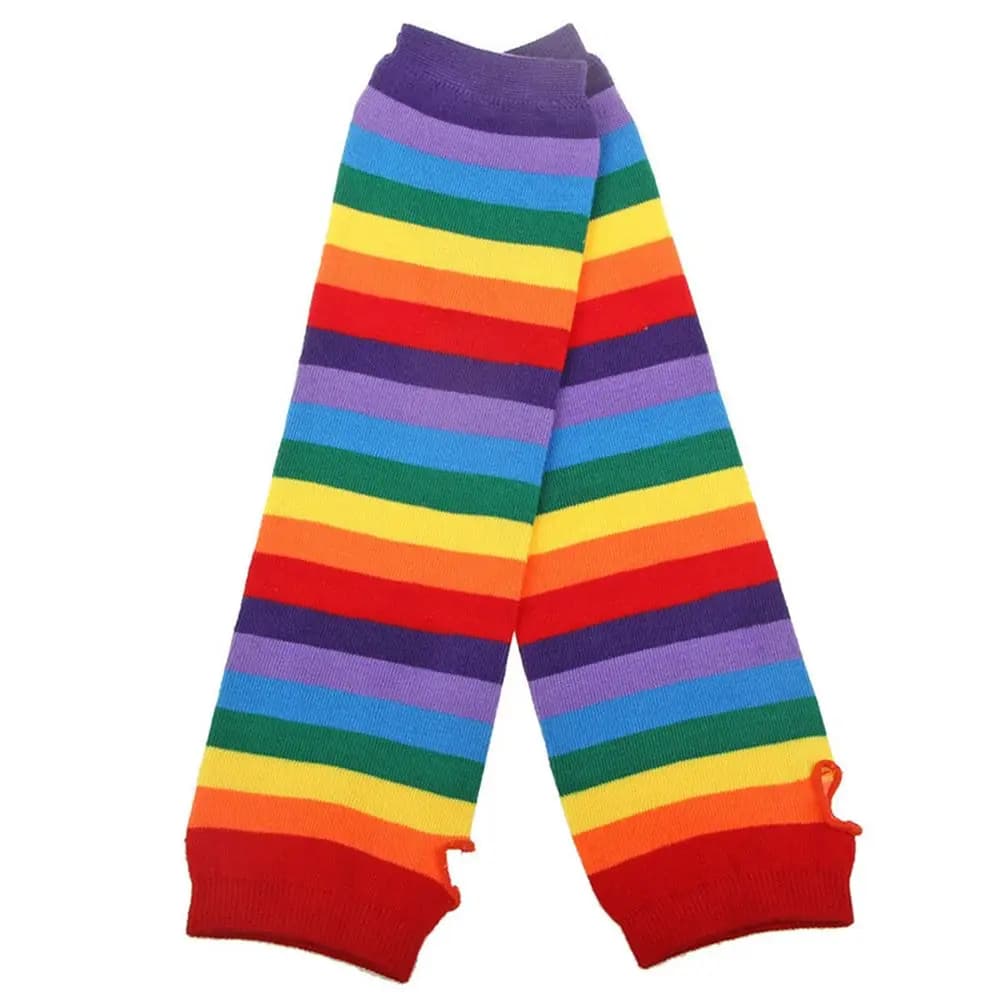 Gants de protection solaire tricotés pour femmes, longueur coude, couleur arc-en-ciel, gants de Cost