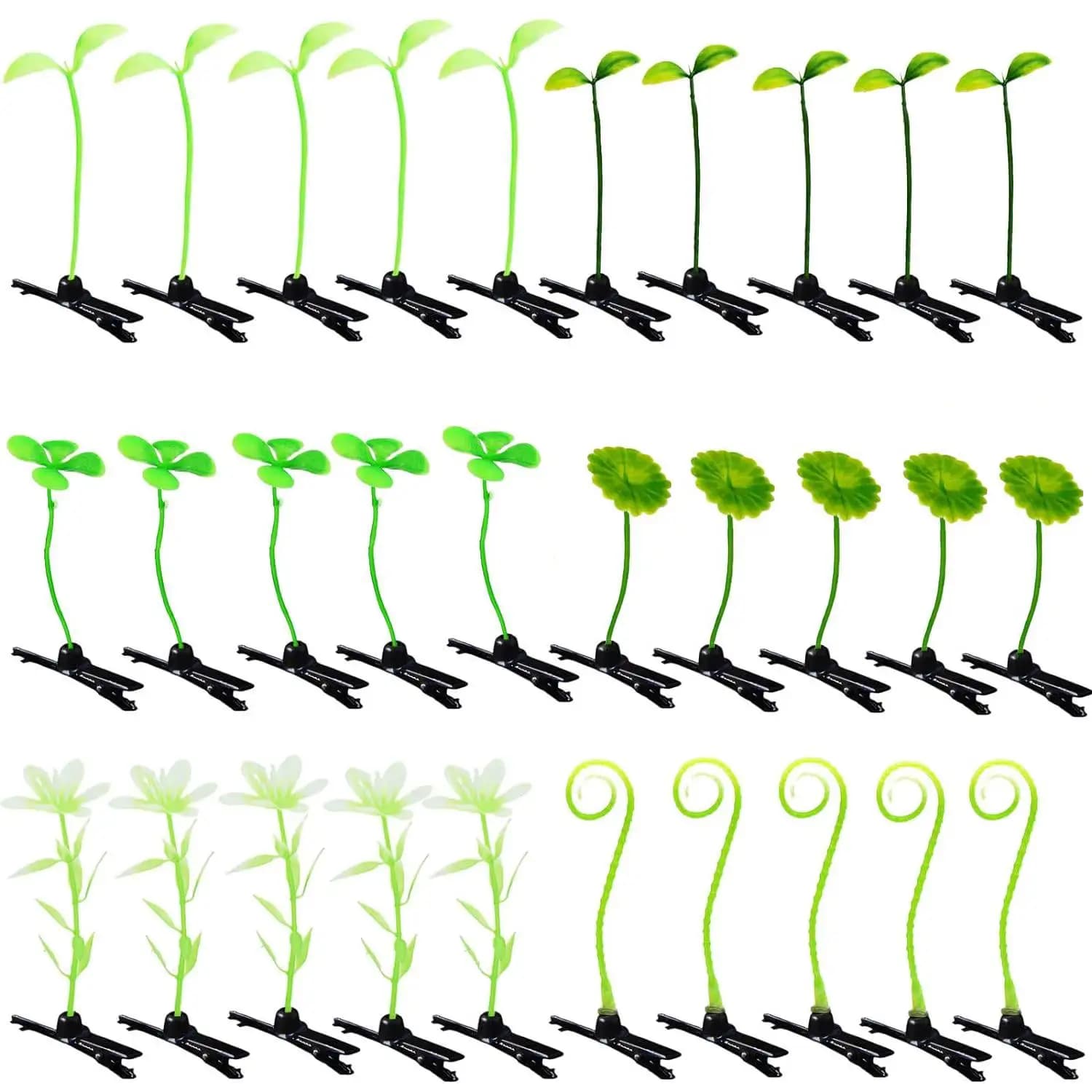 30 pièces pinces à cheveux germe de haricot plante épingles à cheveux fleur plante pince à cheveux p