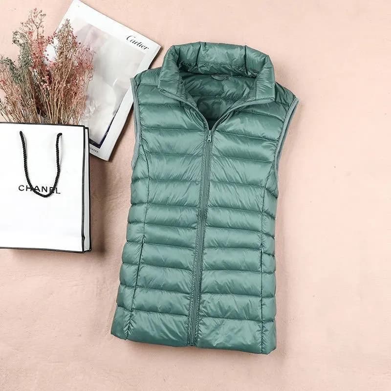 Gilet en duvet ultraléger pour femme, nouvelle veste sans manches, en duvet de canard blanc, doudoun