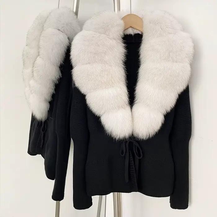 OFTBUY Nouvelle Collection Automne Hiver – Cardigan en Tricot de Luxe pour Femme, Veste 100% Coton a