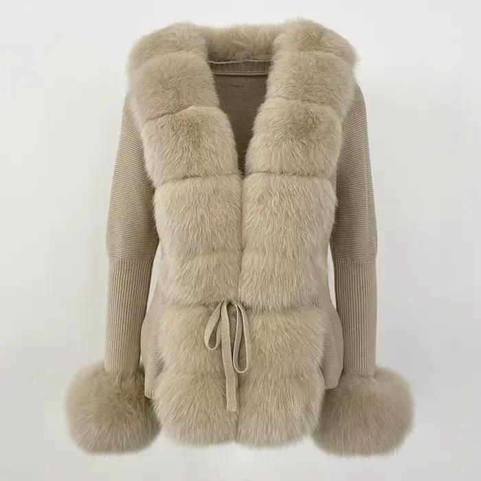 Cardigan pour femme, pull en tricot, col rond, manches longues, extensible, doux, décontracté, éléga