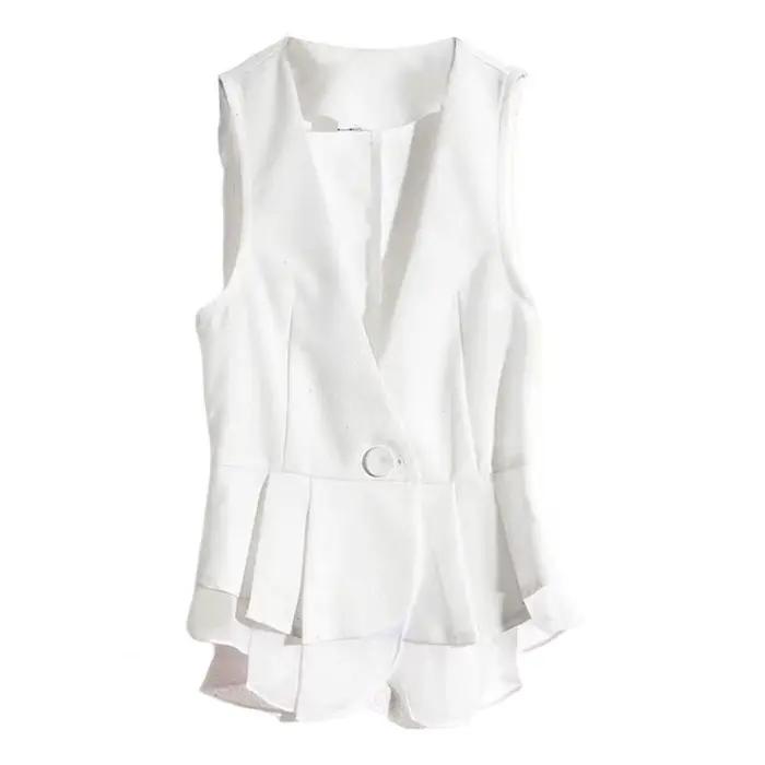 Gilet Cardigan élégant en maille à volants pour femme, manteau de costume ajusté avec fermeture à bo