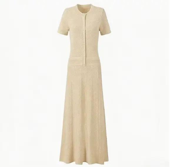 Ensemble de robe longue tricotée pour femmes, col rond, manches longues, veste, demi-jupe, costumes 