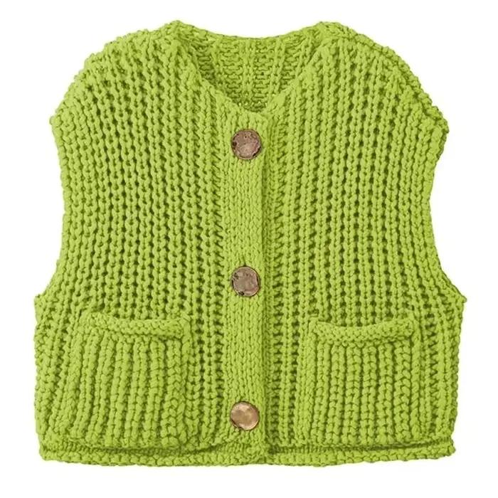 FIBTHELLL-Pull à col en V pour femme, chandail optique, manteau décontracté, haut en émail court, te