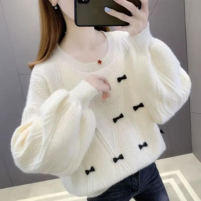 Coquette rose femme pull basique offre spéciale hiver lumière 2025 nouveaux vêtements en tricot auto