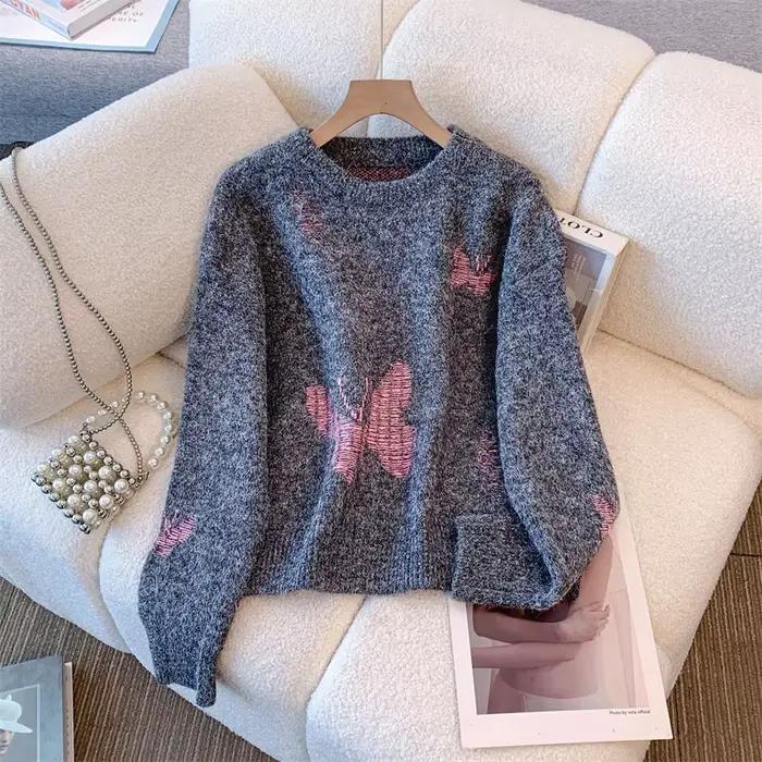 Pull jacquard alpaga de style ample, pull polyvalent, mode coréenne, design adt, nouveau, automne et