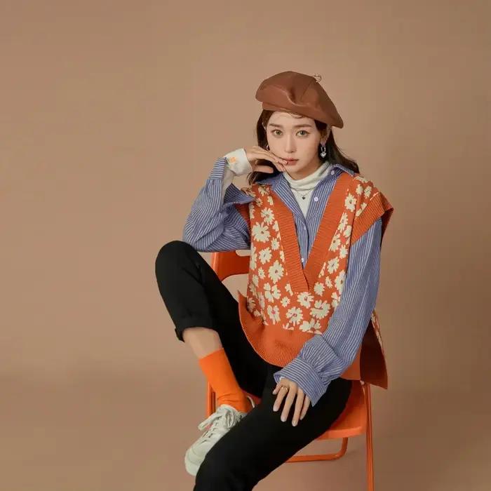 Kawaii solide mignon gilet imprimé mode vêtements 2025 tricot gilets pour femmes Crochet vêtements p