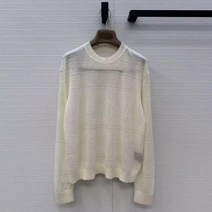 Pull en laine et soie tricoté style Old Money rétro pour femme, motif géométrique ajouré au crochet,