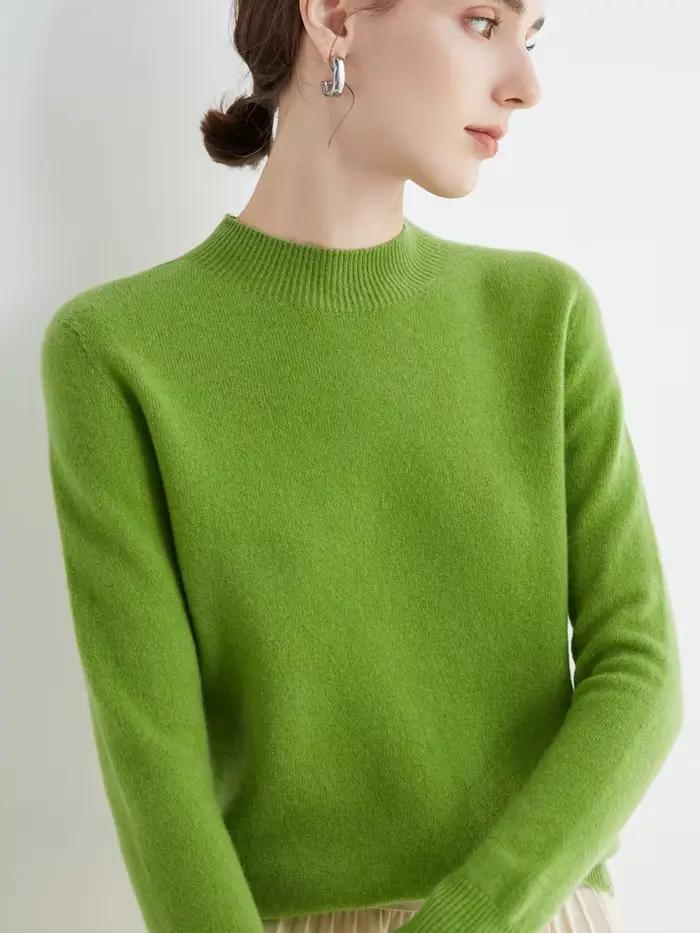 Pull à col roulé en laine mérinos pour femme, pull en cachemire, pulls à manches longues, vêtements