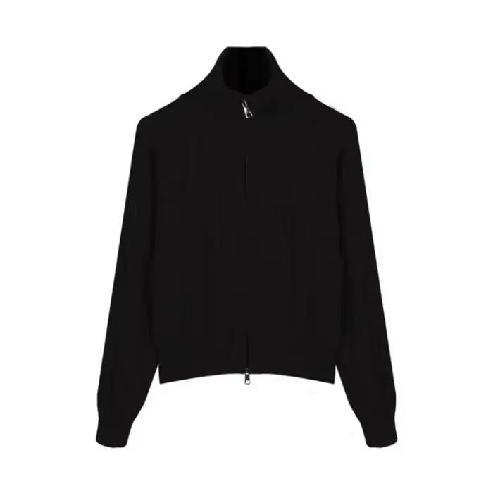 Double fermeture éclair col haut pâte frite torsions pull Cardigan femmes automne et hiver pull mant