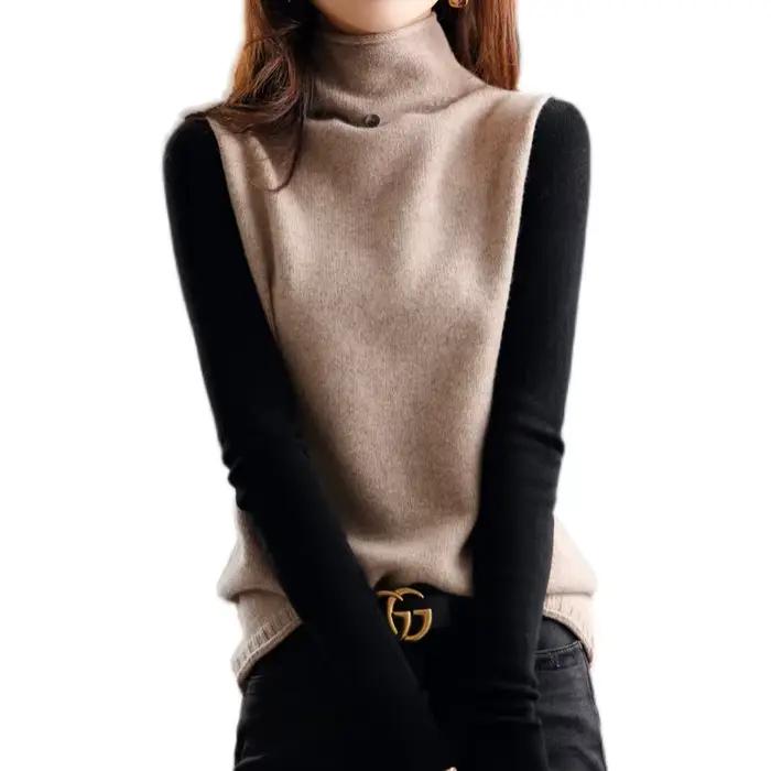 Pull en cachemire à col haut pour femme