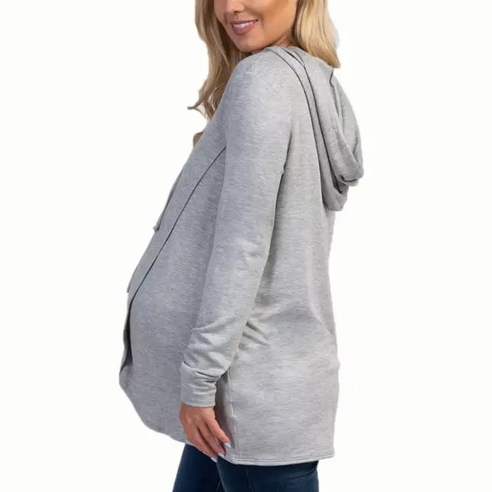 Pull à capuche à manches longues pour femme enceinte