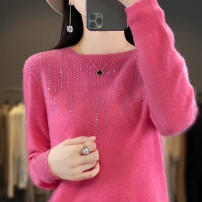Pull épais et chaud à manches longues pour femme