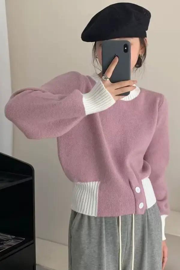 Pull en tricot polyester ample pour femmes automne hiver élégance décontractée confort style moderne ocassions spéciales