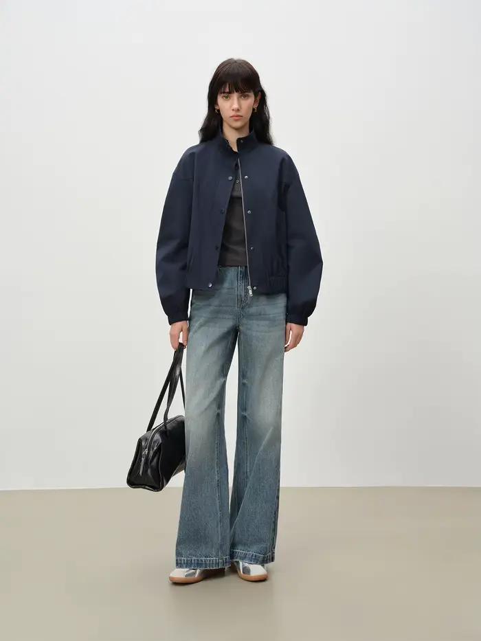 ZIQIAO 2026 – Nouvelle veste courte pour femme à col montant avec manches courbes – Silhouette structurée 3D