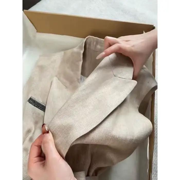 Gilet froncé à la taille en lin blanc pour femmes décontracté et polyvalent pour les occasions estivales et urbaines