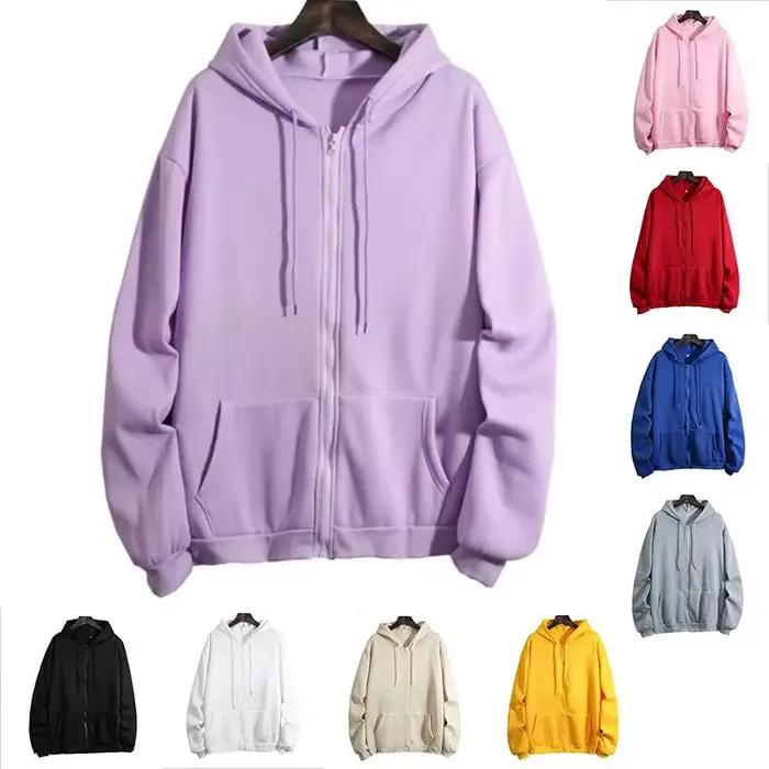 Sweat à capuche zippé à manches longues pour femmes