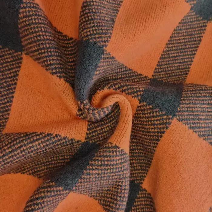 Modigirl femme contraste couleur chaud pull 2025 automne hiver manches longues Plaid col montant loisirs mode Vintage femmes hauts