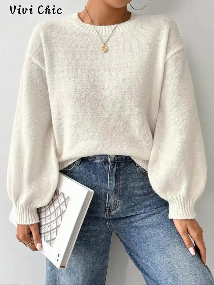Pull de couleur unie pour femmes