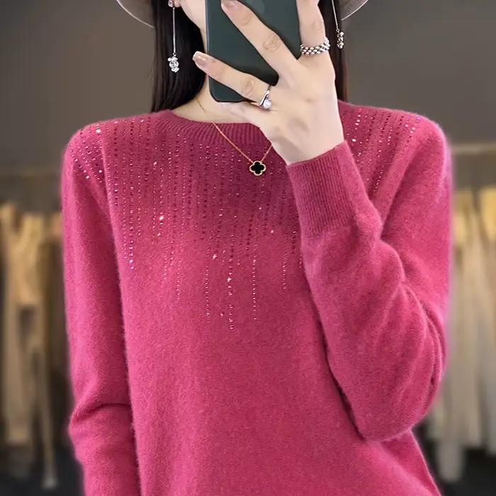 Pull épais et chaud à manches longues pour femme