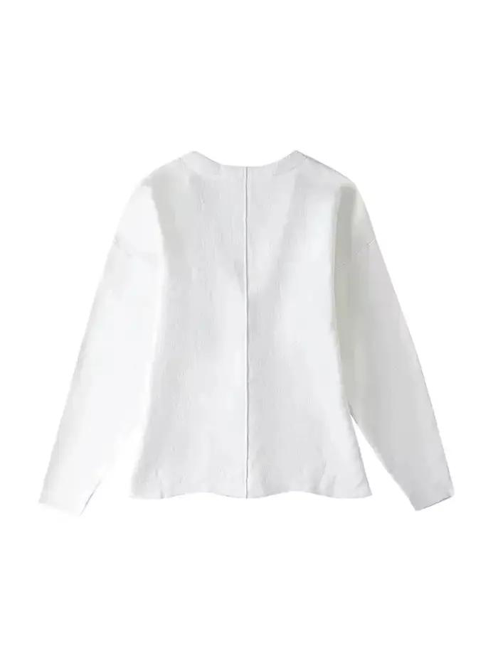 Pull Cardigan en tricot ajusté à crochet sur le devant pour femmes