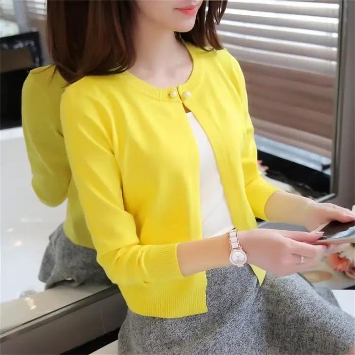 2024 mode femmes pull femme Cardigan mince vêtements d'extérieur court Design
