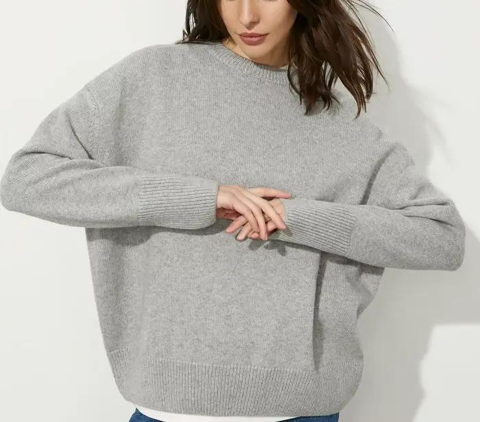 Pull à col rond pour femme, coupe ample, nouvelle collection automne et hiver