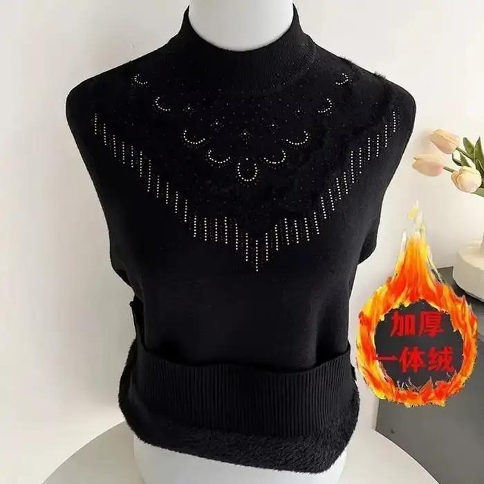 Pull épais en velours pour femmes