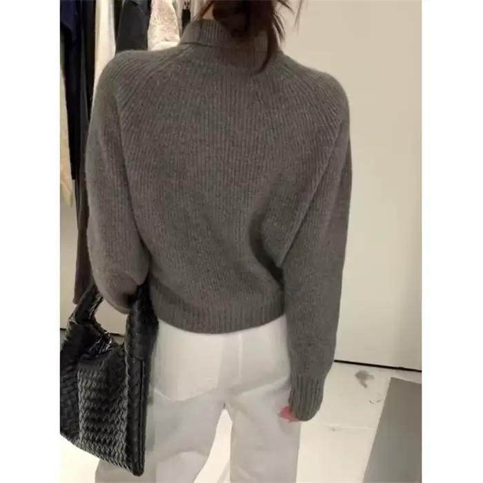 Pull polyvalent à petit revers exquis pour femmes