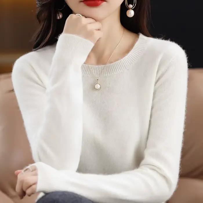 Pull 2023 pur cachemire à manches longues pour femme