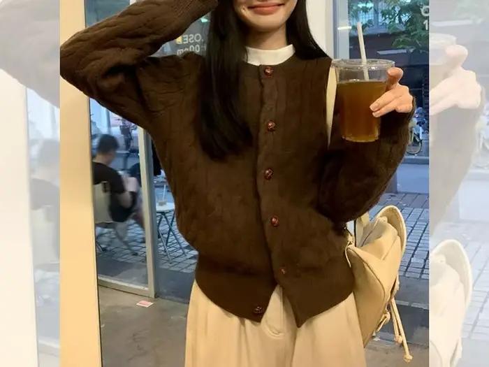 Pull-over vintage vert torsadé pour femme