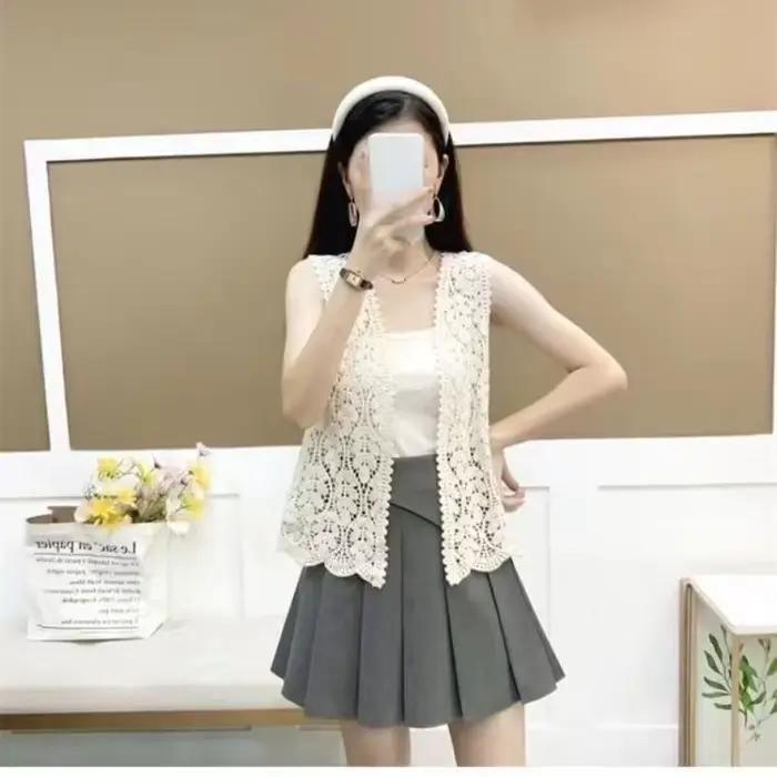 Cardigan Boho en Tricot Crochet pour Femme