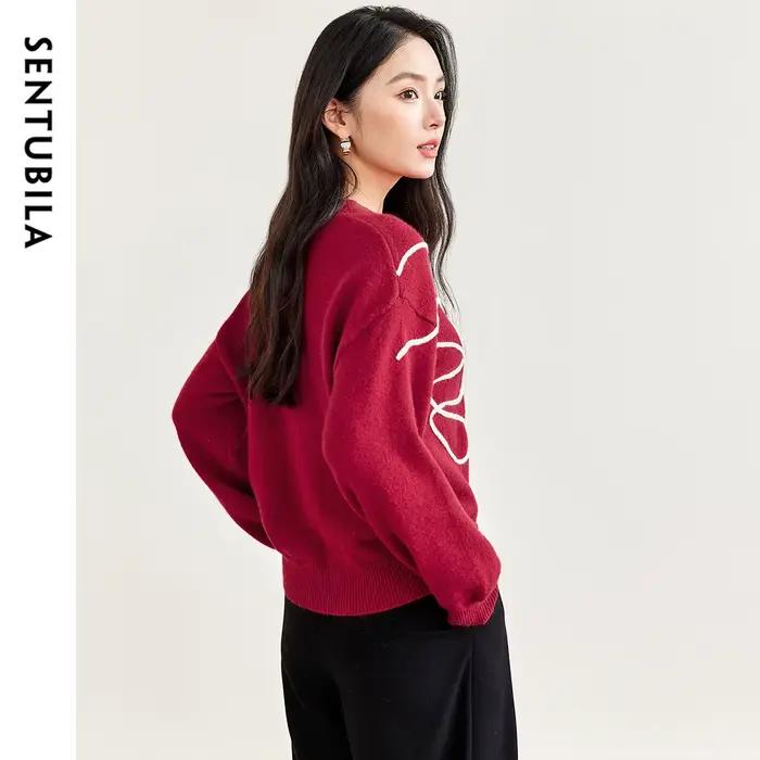 Pulls en tricot épissés SENTUBILA pour femmes