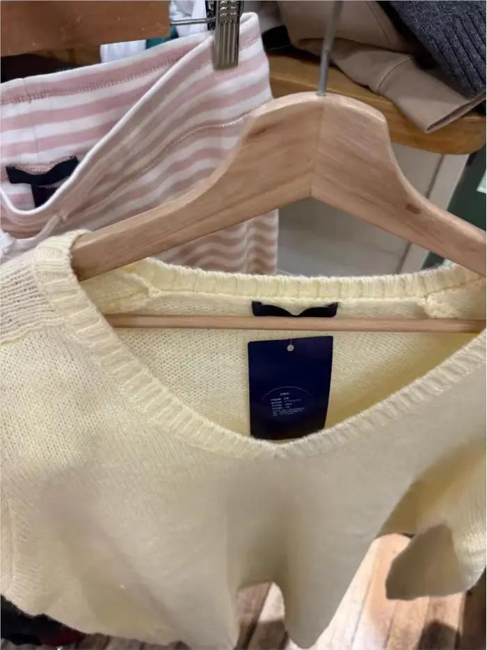 Pull tricoté jaune doux pour femme, col en V, style Y2K, décontracté et chic, pour automne hiver