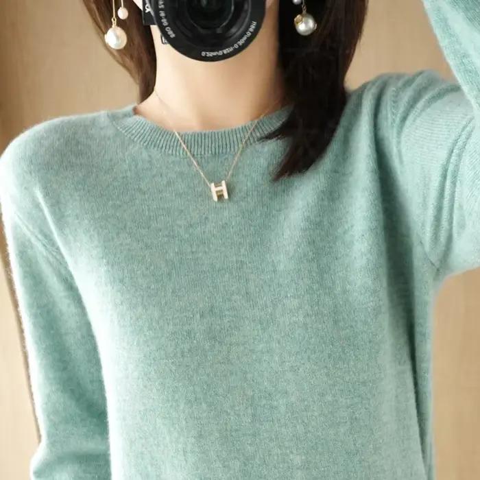 Pull en cachemire à col rond pour femme, décontracté, 18 couleurs, automne et hiver, sous-manteau court, à la mode, occasions spéciales