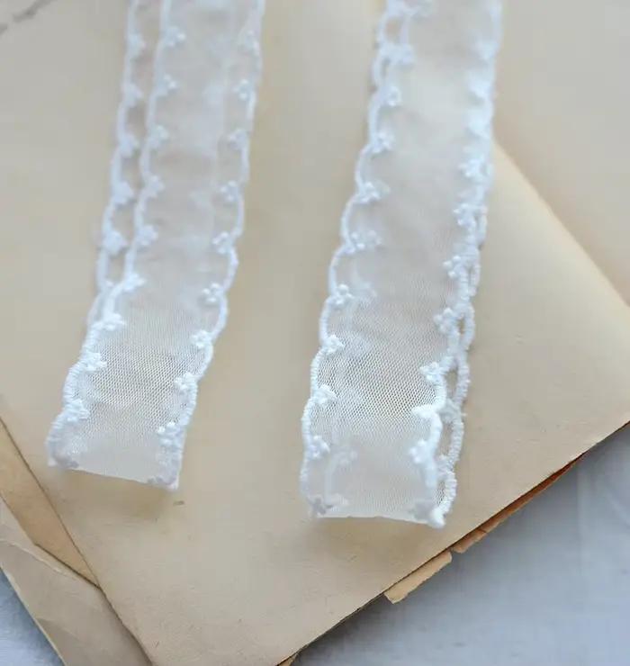 5 mètres jolie belle maille coton dentelle brodée