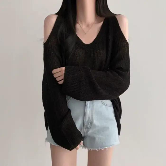 T-shirt long en maille ajourée simple