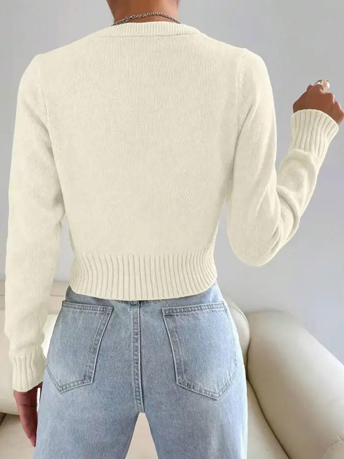 Cardigan en tricot torsadé pour femme pull boutonné blanc crème noir manches longues col rond vêtement d'extérieur automne hiver confortable élégant à offrir
