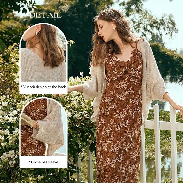 Cardigan OLrain à manches chauve-souris pour femme