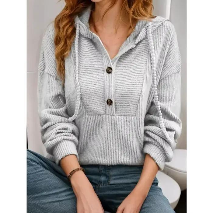 Pull à capuche décontracté en polyester pour femmes, confortable et élégant, idéal pour le bureau et les occasions spéciales
