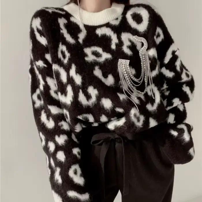 Pull à col ras du cou pour femme
