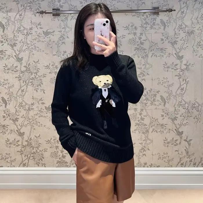 Teddy Bear vacances métallique cachemire tricot pull ample tricots